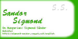 sandor sigmond business card